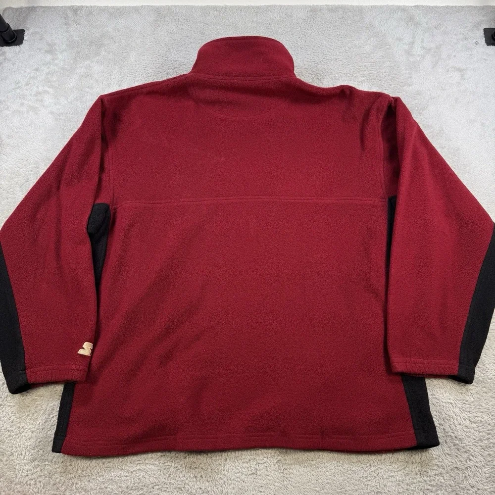 Arkansas Razorbacks Sweatshirt Mens XL Red Fleece Starter 1/4 Zip Pullover Y2K